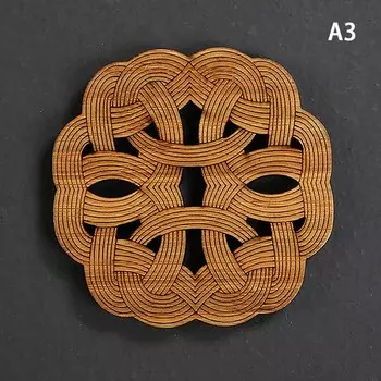 Деревянные круглые подставки для напитков в японском стиле