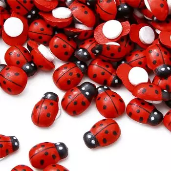 Деревянные мини-наклейки «божья коровка»