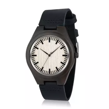 Деревянные мужские часы LEFTLY, подарки ручной работы, легкие кварцевые аналоговые простые деревянные наручные часы с кожаным ремешком