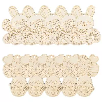 Деревянные пасхальные кролики для раскрашивания xunyihappy