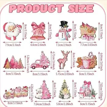 Деревянные подвески для ёлки DIY House, 12 шт.