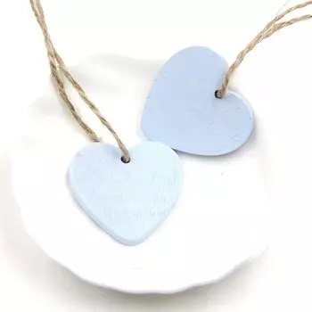 Деревянные подвески в виде сердечек, 10 шт.