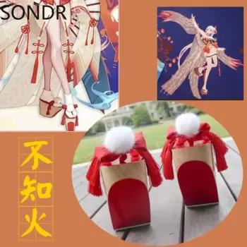 Деревянные японские сабо GETA Bidentate ONMYOUJI SSR Shiranui, шлепанцы, деревянные сандалии, обувь для косплея, японская гейша