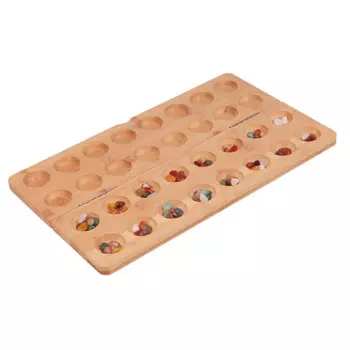 Деревянные семейные игры, складная настольная игра Mancala, классическая стратегическая игра с 65 бусинами