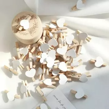 Деревянные сердечки-прищепки 50 шт.