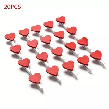 Деревянные сердечные зажимы PlumHOME 20 шт