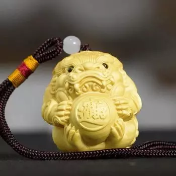 Деревянный кулон Пи Сюй из кипариса QIANFANEIVES