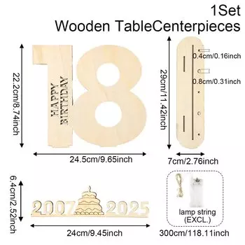 Деревянный светодиодный светильник для дня рождения