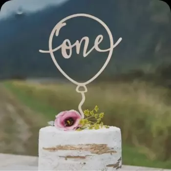 Деревянный золотой топпер для торта MOONBIFFY