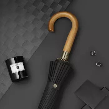 Деревянный зонт PARACHASE 24K синего цвета