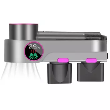 Держатель для фена Dyson, с функцией сушки, без перфорации, стеллаж для хранения фена с термометром, вилка стандарта США, прочный