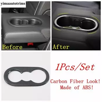 Держатель для стакана с водой на заднем сиденье, накладка на рамку для Volkswagen VW Tiguan MK2 2016-2023, аксессуары для интерьера из углеродного волокна/серебристый