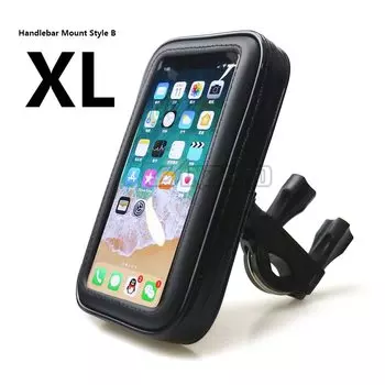Держатель для телефона на руль мотоцикла, из ПУ кожи, водонепроницаемый, на молнии, с двойным винтом, для Harley, Kawasaki, Touring, Cruiser