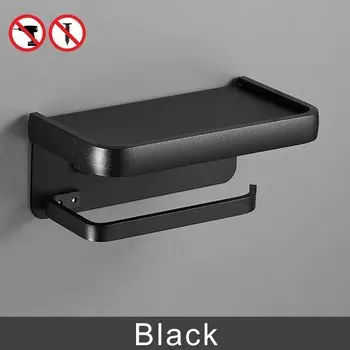 Держатель для туалетной бумаги MOLI, черный, алюминиевый ML609