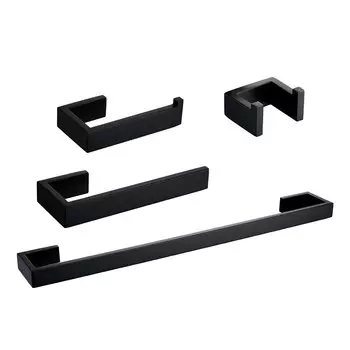 Держатель для туалетной бумаги, самоклеящийся, черный, из нержавеющей стали