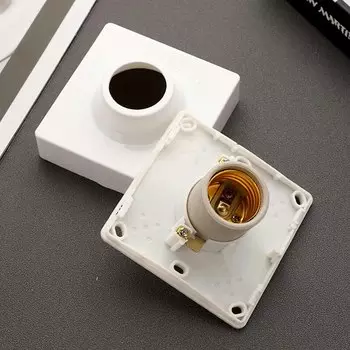 Держатель лампы E27 HUXUAN белый пластик 220V