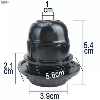 Держатель лампы IWHD пластиковый черный E27 110-220В