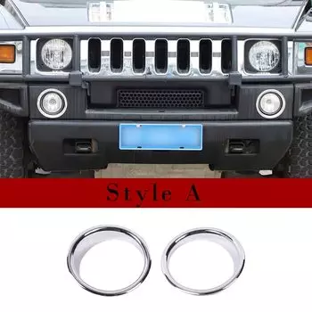Держатель передней противотуманной фары автомобиля из нержавеющей стали для Hummer H2 2003-2009, декоративное кольцо, аксессуары для автомобиля