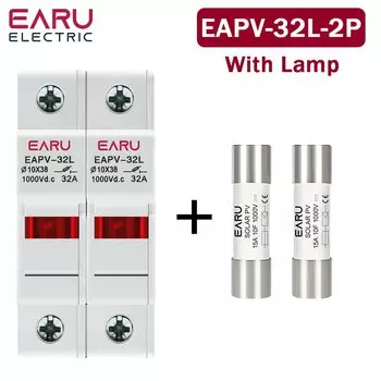 Держатель предохранителя EARUELECTRIC EAPV-32L для солнечных панелей 6A-32A 1000V