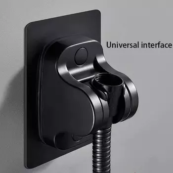 Кронштейны для держателя душевой лейки, черная присоска, настенное крепление, регулируемая опора для аксессуаров для ванной комнаты, без подставки для дрели, ванны