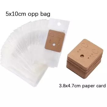 Держатели для сережек из крафт-бумаги MOONMADE, 50 шт.