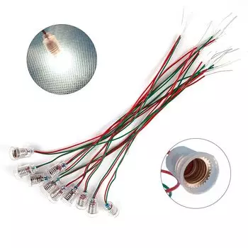 Держатели ламп E10/E12 с проводом 20 см, набор из 2/10 шт., пластик