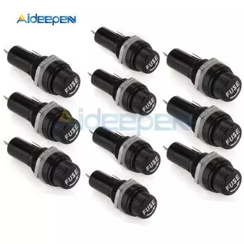 Держатели предохранителей Aideepen 5x20mm черные 10шт