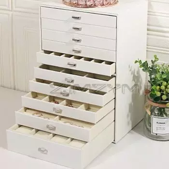 Десятислойная кожаная шкатулка для украшений