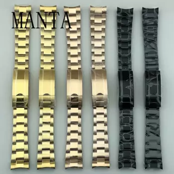 Детали для часов MANTA, ремешок из нержавеющей стали 20 мм, размеры 36 мм/39 мм, цвет: серебристый, розовый, золотой, черный