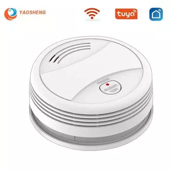 Детектор дыма Tuya, Wi-Fi, пожарная сигнализация, коптильня для домашнего офиса, портативная охранная пожарная сигнализация