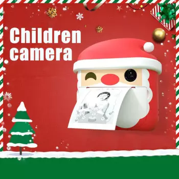 Детская цифровая камера с Сантой, мгновенная печать для детей, камера для мгновенной печати, игрушечная видеокамера для рождества, дня рождения