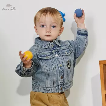 Детская джинсовая куртка Дэйв Bella, синяя двухсторонняя верхняя одежда для девочек, зимние детские куртки, одежда DB4224082