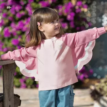 Детская Хлопковая футболка с длинным рукавом и крыльями, DB1248544