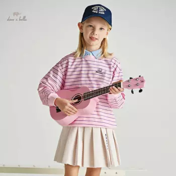 Детская Хлопковая футболка с длинным рукавом, в полоску