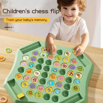 Детская игра в шахматы с эффектом памяти Reversi, игра на 2–4 игрока, игра в шахматы с изображением животных, фруктов, соответствующая игра, обучающая обучающая игрушка с памятью