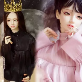 Детская игрушка D03-P696 BJD DD SD MSD 1/3 SD17 Одежда для куклы дяди розовая черная винтажная атласная рубашка 1 шт.