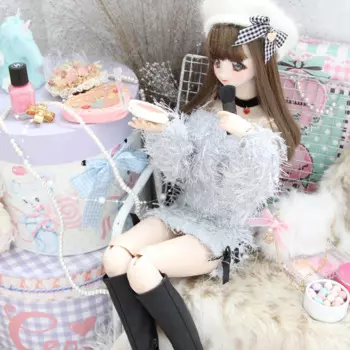 Детская игрушка ручной работы, 1/3 DD 1/4, кукла BJD/SD, Одежда для куклы с открытыми плечами, длинный шерстяной свитер, 1 шт.