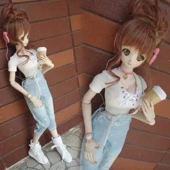 Детская игрушка ручной работы 1/3 DD, кукла BJD/SD, Одежда для куклы, перфорированный плечевой ремень, 7-дюймовые штаны, 1 шт.