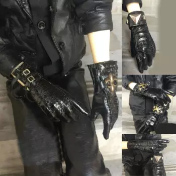 Детская игрушка ручной работы 1/3, кукла дяди 68 73 BJD/SD, кукла из лакированной кожи, военные байкерские перчатки с металлическими заклепками, 1 пара