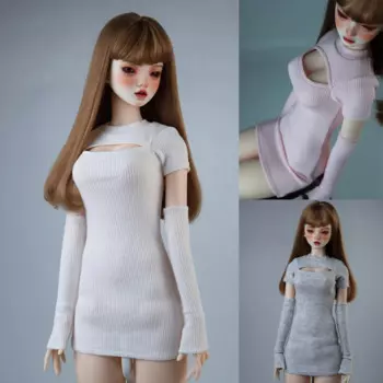 Детская игрушка ручной работы 1/3 MSD, кукла BJD/SD, Одежда для куклы, серая, белая вязаная одежда, Повседневное платье-свитер, 1 шт.