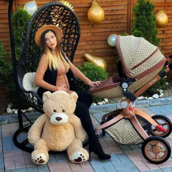 Детская коляска Hot Mom 3 в 1, детская коляска 3 в 1, хаки, коричневая, черная, детская коляска для новорожденного, несколько аксессуаров