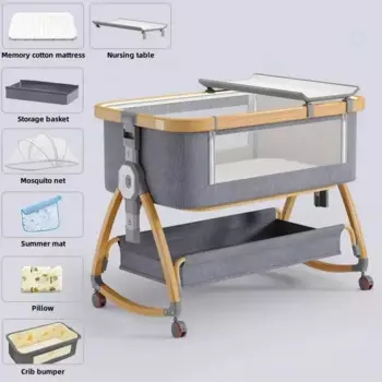 Детская люлька с рамкой из алюминиевого сплава, детская люлька, складная кровать, раздельная кровать для новорожденных, детская люлька с матрасом и столом для кормления