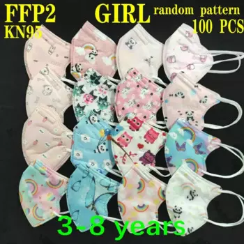Детская маска KN95, 3-8 цветов, 5 слоев мультфильмов, FFP2, маска для мальчиков и девочек, детские маски, CE, маска для лица, FPP2, защитная
