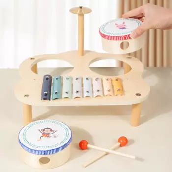 Детская музыкальная игрушка с ксилофоном, барабаном, игрушка для активности, музыкальный стол, перкуссионные инструменты для подарка, для маленьких девочек, мальчиков, детей, малышей