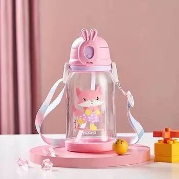 Детская пластиковая бутылка для воды Kawaii Animal 600 мл