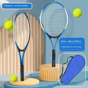 Детская ракетка для бадминтона из титанового сплава с тренировочной лентой и комплектом для отбоя для теннисной ракетки, ракетка для начинающих, пляжный теннис