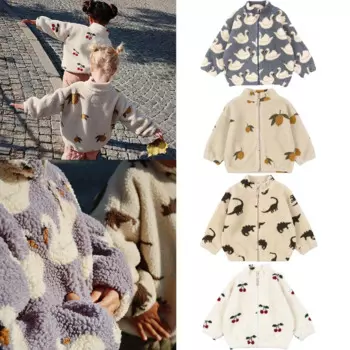 Детская теплая куртка из овечьей шерсти, с капюшоном