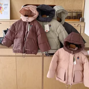 Детская утепленная парка с капюшоном, на осень/зиму