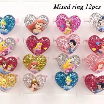 Детские акриловые кольца с мультяшными персонажами