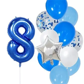 Детские голубые шары CatchMyParty 12 шт.